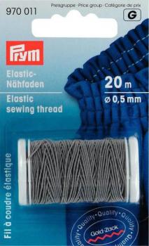 Prym Elastic-Nähfaden 0,5 mm Hellgrau 20 m 970011